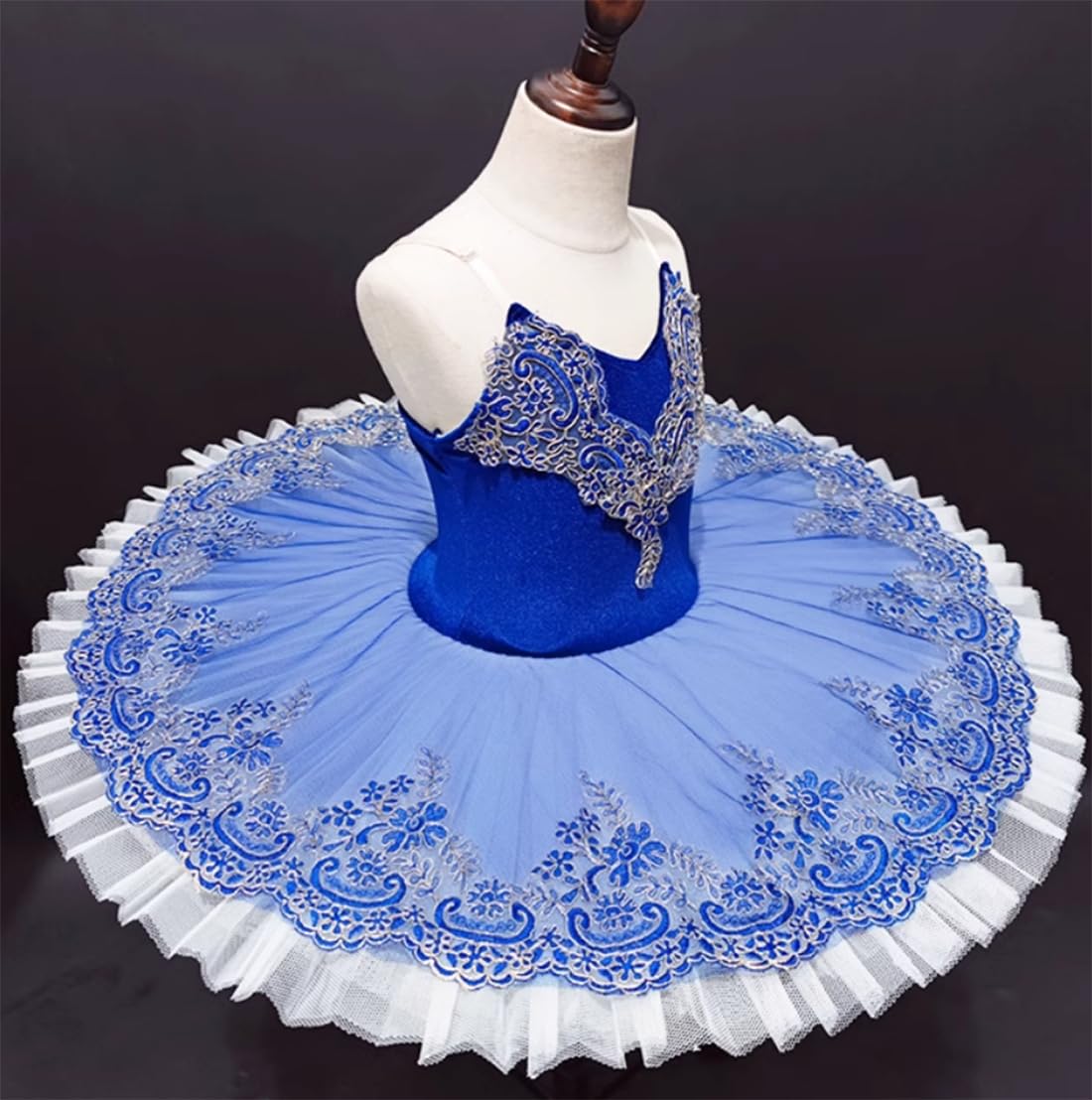 Tutú de Ballet para Niñas Tutú de El Lago de Los Cisnes para Niñas Disfraz de Bailarina para Fiestas Y Bailes Vestido de Ballet para Entrenamiento Y Actuaciones(160Cm)