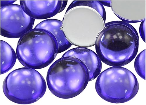 Miniatura 5 de KraftGenius Allstarco 200 piezas de diamantes de imitación redondos de acrílico con parte trasera plana, adornos de gemas de perlas para joyas,