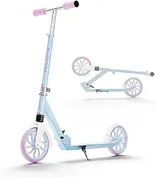 PHOEROS Patinete para crianças de 6 a 12 anos, adolescentes e adultos. Scooter urbano de alumínio leve para adolescentes, meninos e meninas com rodas grandes de 200 mm, dobrável, 3 compartimentos