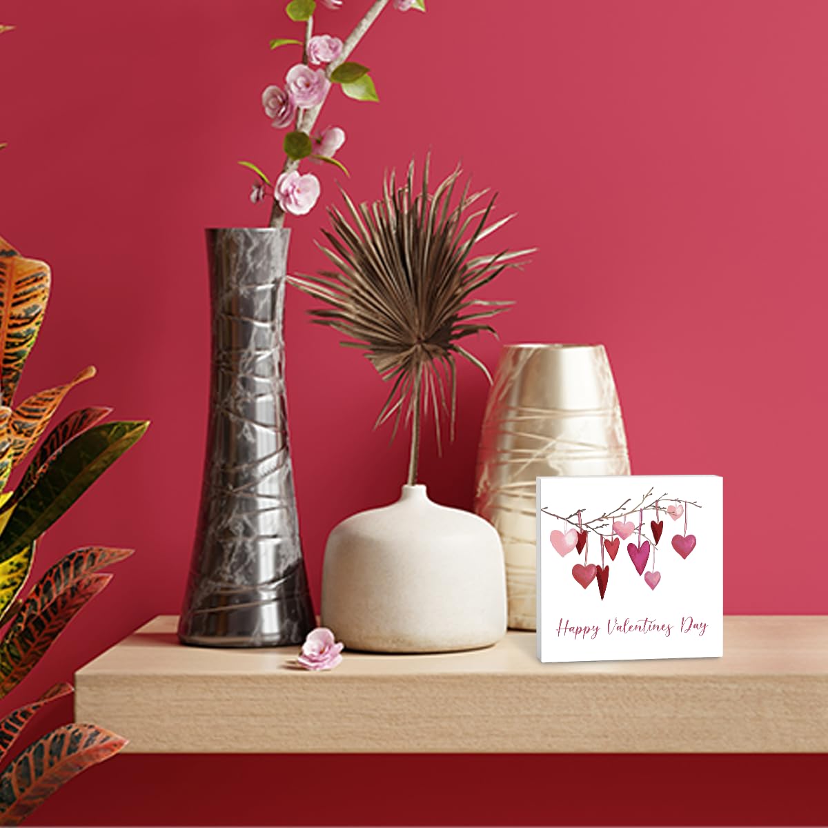 Decoración de San Valentín para el hogar, decoración temática de San Valentín, decoración rosa del día de San Valentín, regalos de San Valentín para parejas, mujeres y hombres, letreros de mesa de San