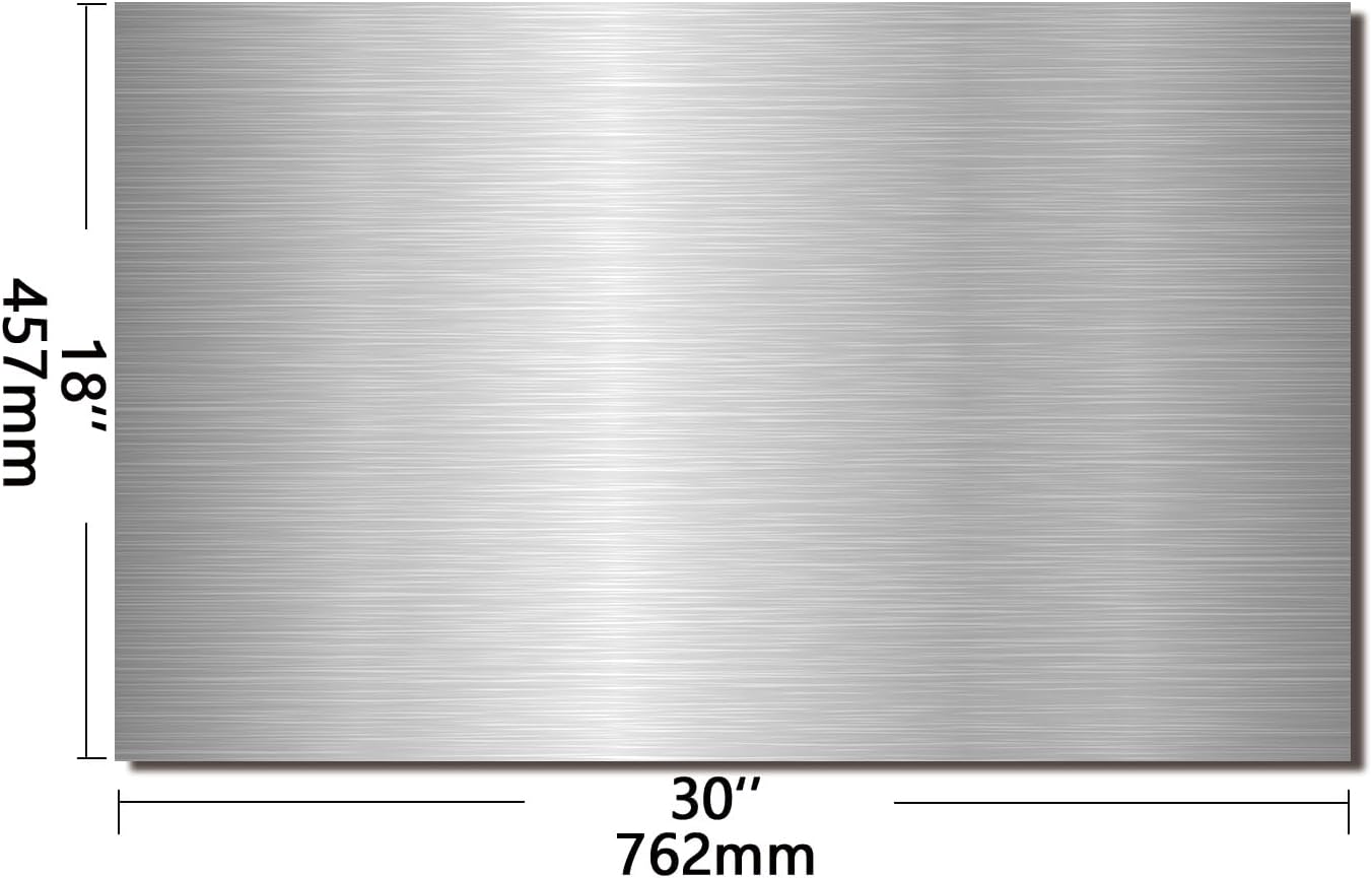 Evgosm Tempered Glass Backsplash for Kitchen， Stove Splashback, Stainless steel Glass Backsplash, Used for Kitchen Wall Protection and Decoration, Easy to Install and Clean. (30x18'')