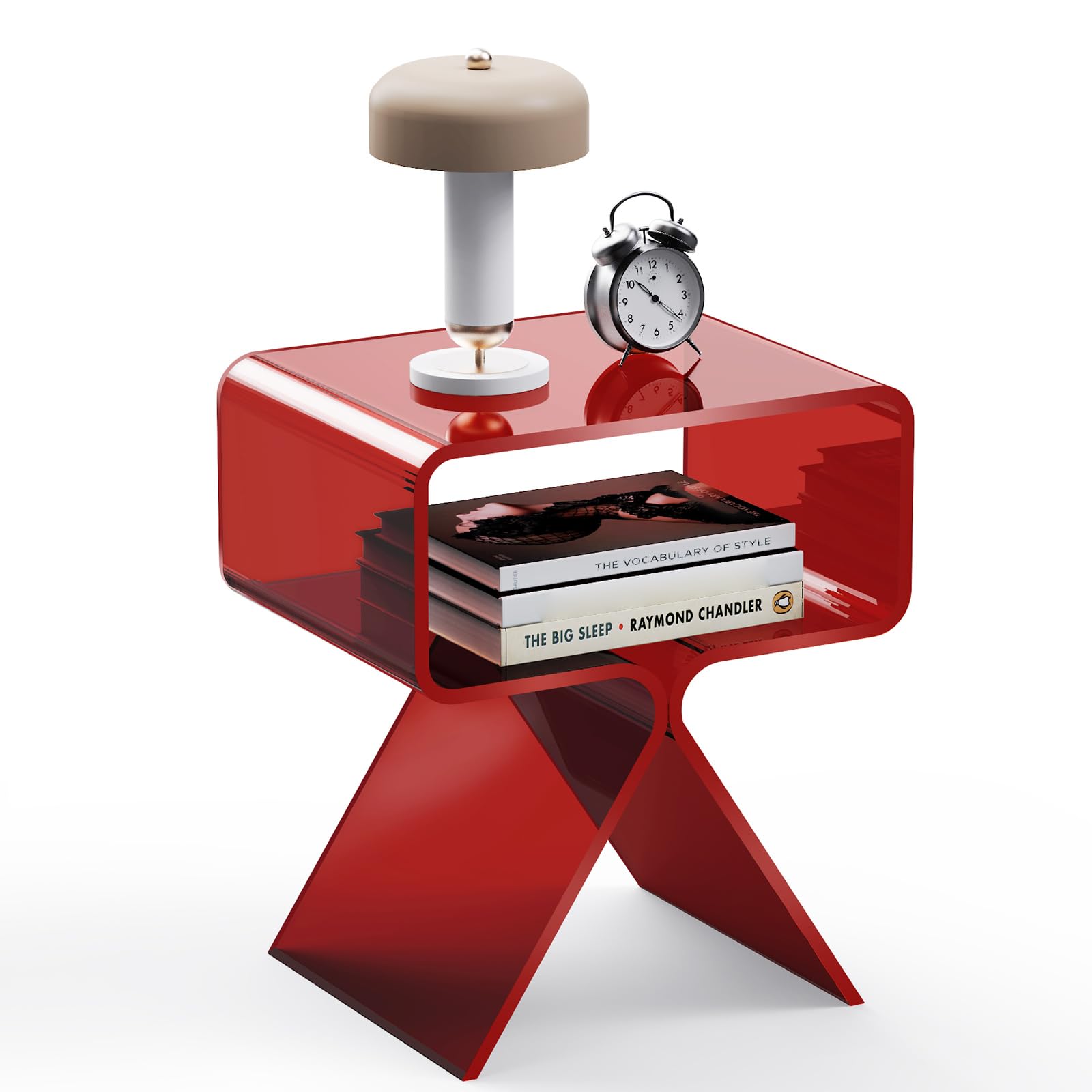 solaround Tavolino da Salotto in Acrilico, Tavolino da comodino, Tavolino per Soggiorno (Rosso)