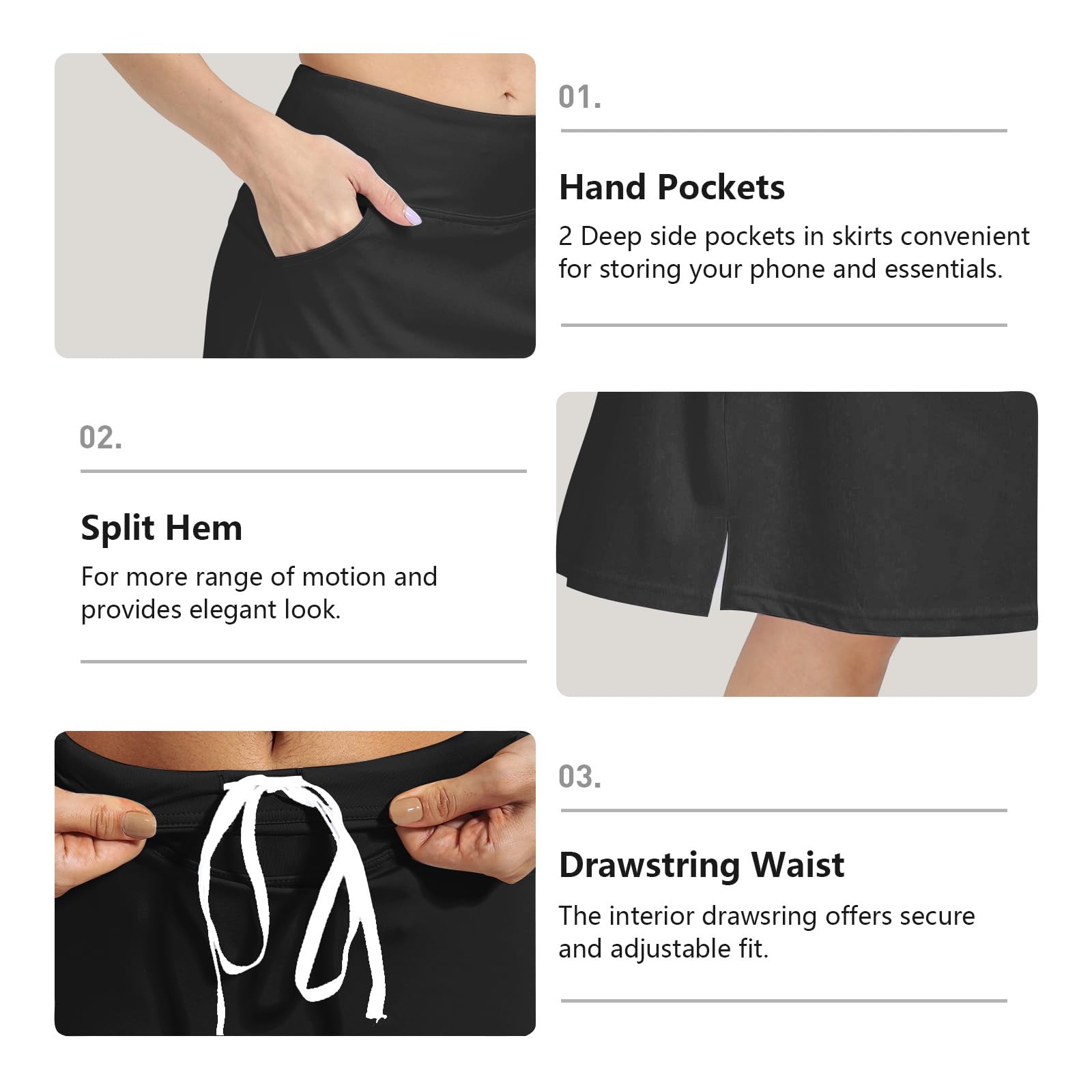 CZRLHYT Damen Skorts for Women with Pockets Skort (1er Pack)