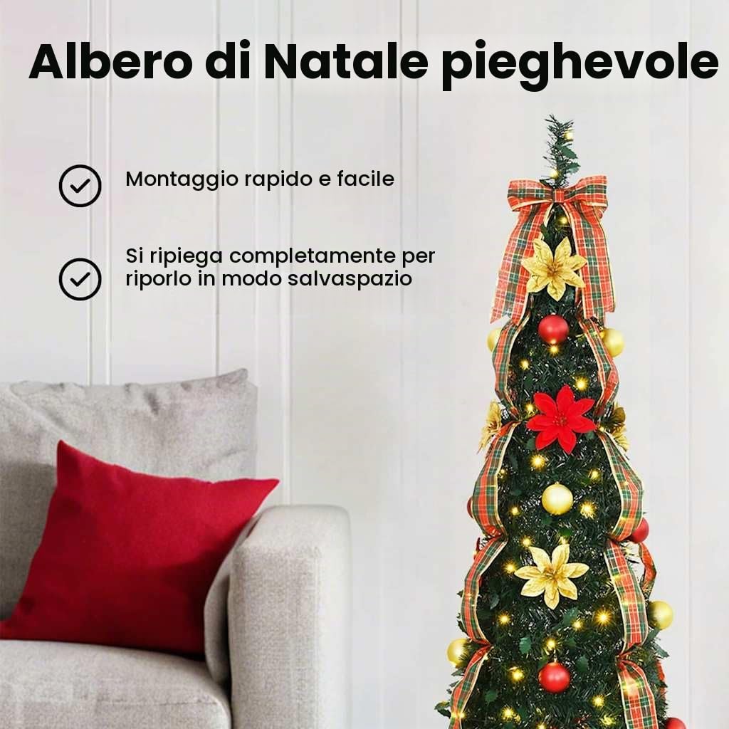 vidaXL Albero di Natale artificiale con 200 LED Verde 215 cm PVC