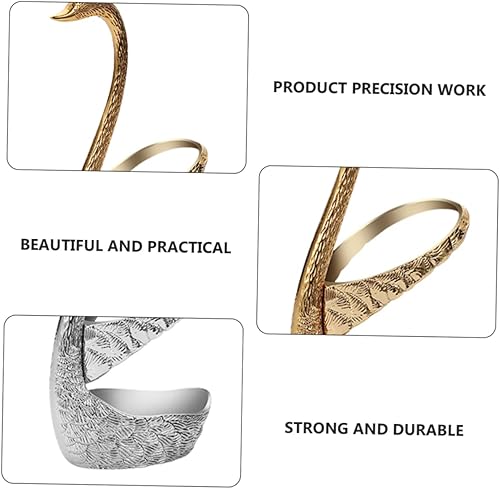 Vista 5 de DECHOUS Soporte organizador único de aleación de zinc para cubiertos de cisne para decoración de cocina