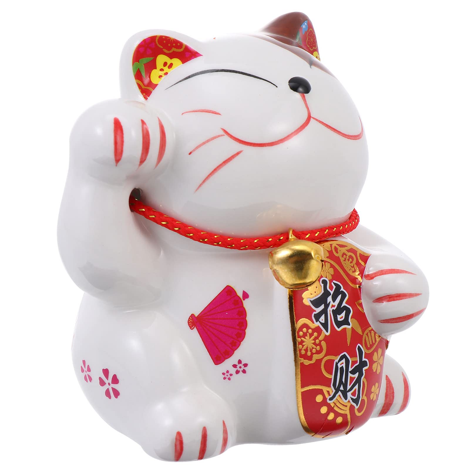 TOYANDONA Lucky Cat Money Bank Ceramic Maneki Neko Lucky Cat Coin Bank Feng Shui Lucky Cat Piggy Bank Porcelain Money Change Pot Feng Shui Ornament for Kids Money Save Bank Style 2