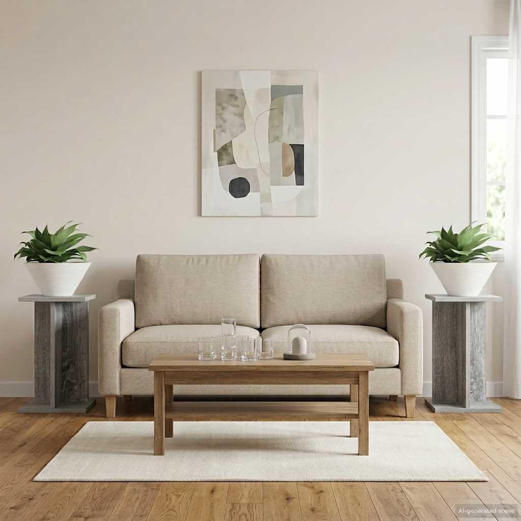 Supporto per piante, 2 pezzi, grigio sonoma, 25 x 25,5 x 40,5 cm