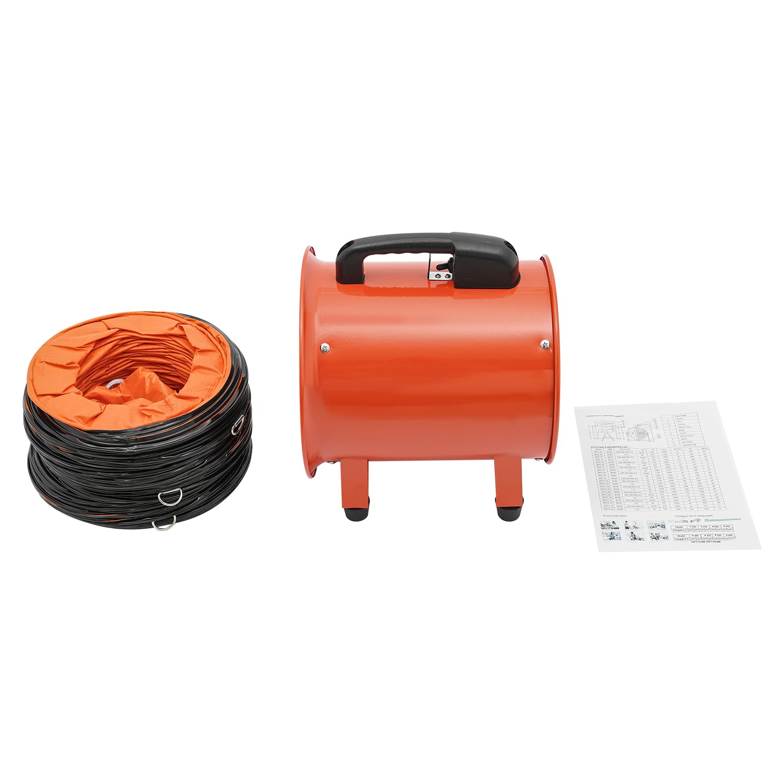Ventilateur de chantier - Ventilateur axial portable - Ventilateur de chantier - Ventilateur axial - Ventilateur de chantier - Avec tuyau de 10 m