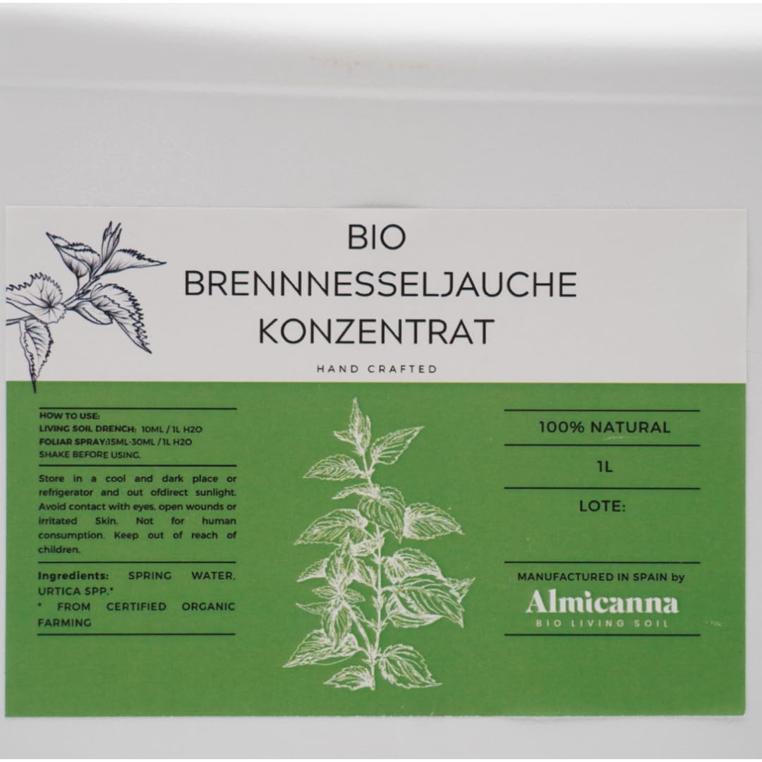 Bio Brennnesseljauche Konzentrat 5L - Organischer Universaldünger mit hohem Stickstoffgehalt & effektive Schädlingsabwehr - Für vitale Cannabis Pflanzen auf Living Soil