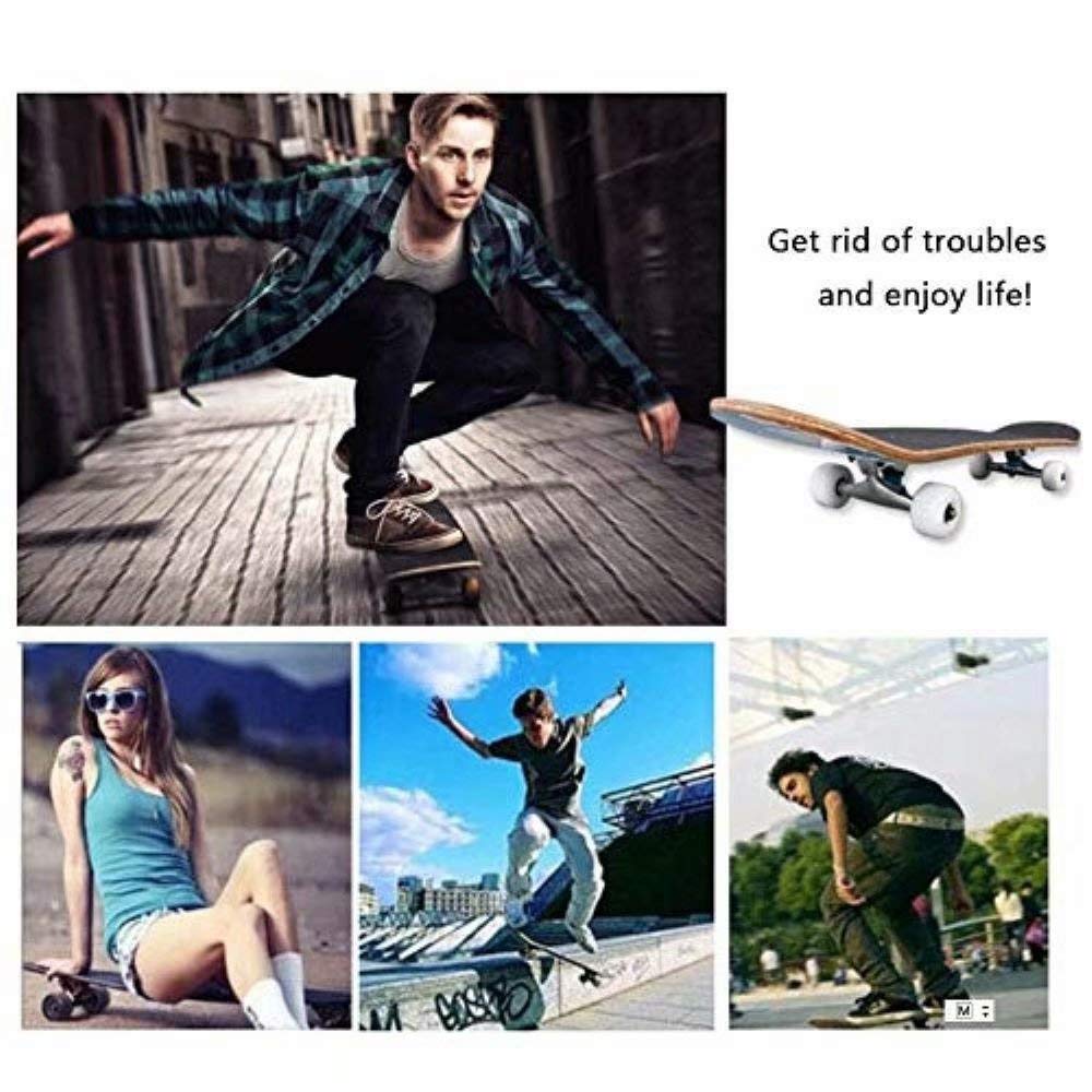 Patineta para adultos para principiantes, regalo de cumpleaños para monopatín, niños y niñas, 9 capas de arce