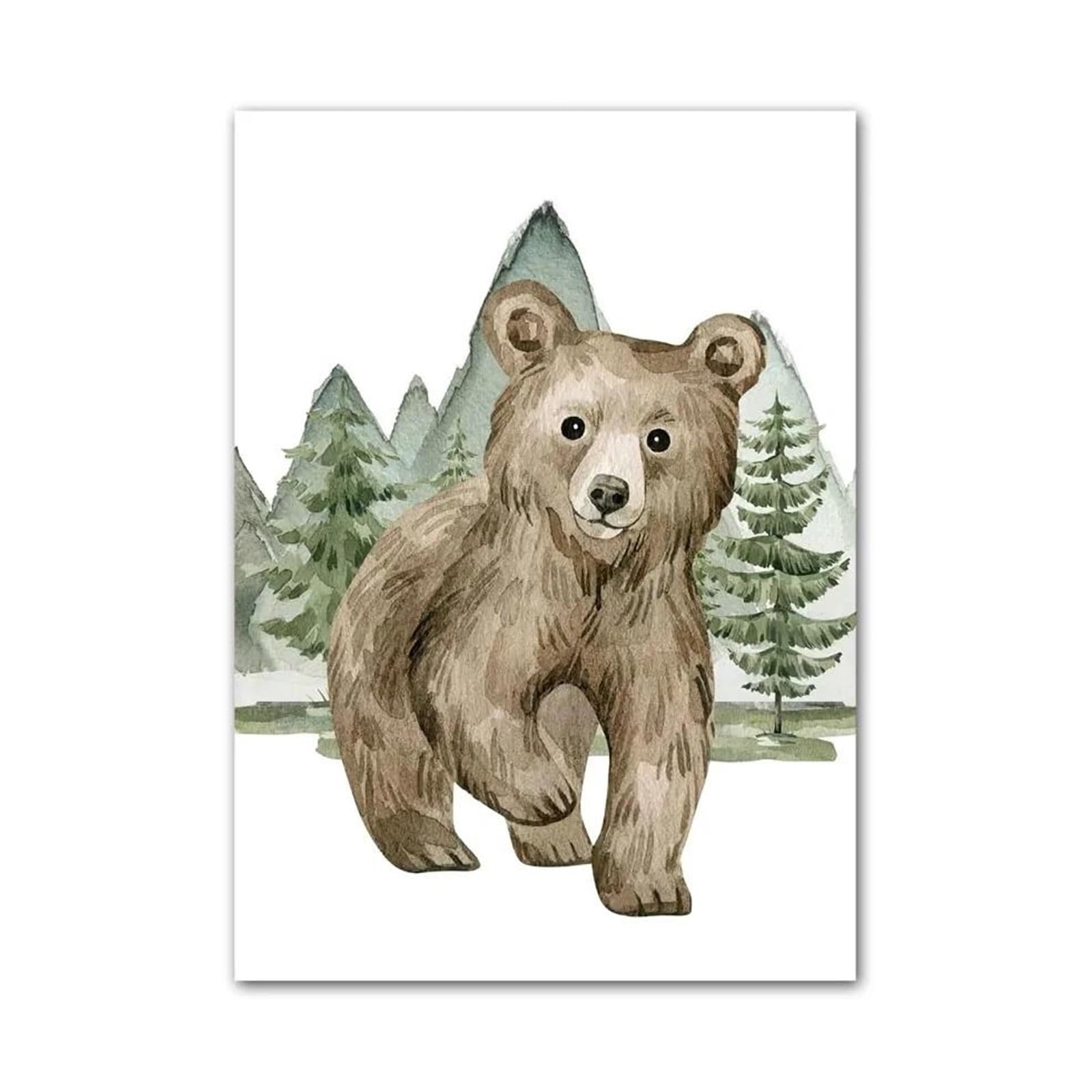 XENITE Wall Art Canvas Prints Bear Fox Rabbit Wolf Deer Raccoon Wall Art Canvas Painting No Frame Jungle Animal Posters Prints Picture Kids Room Decor(C,30x40cm)