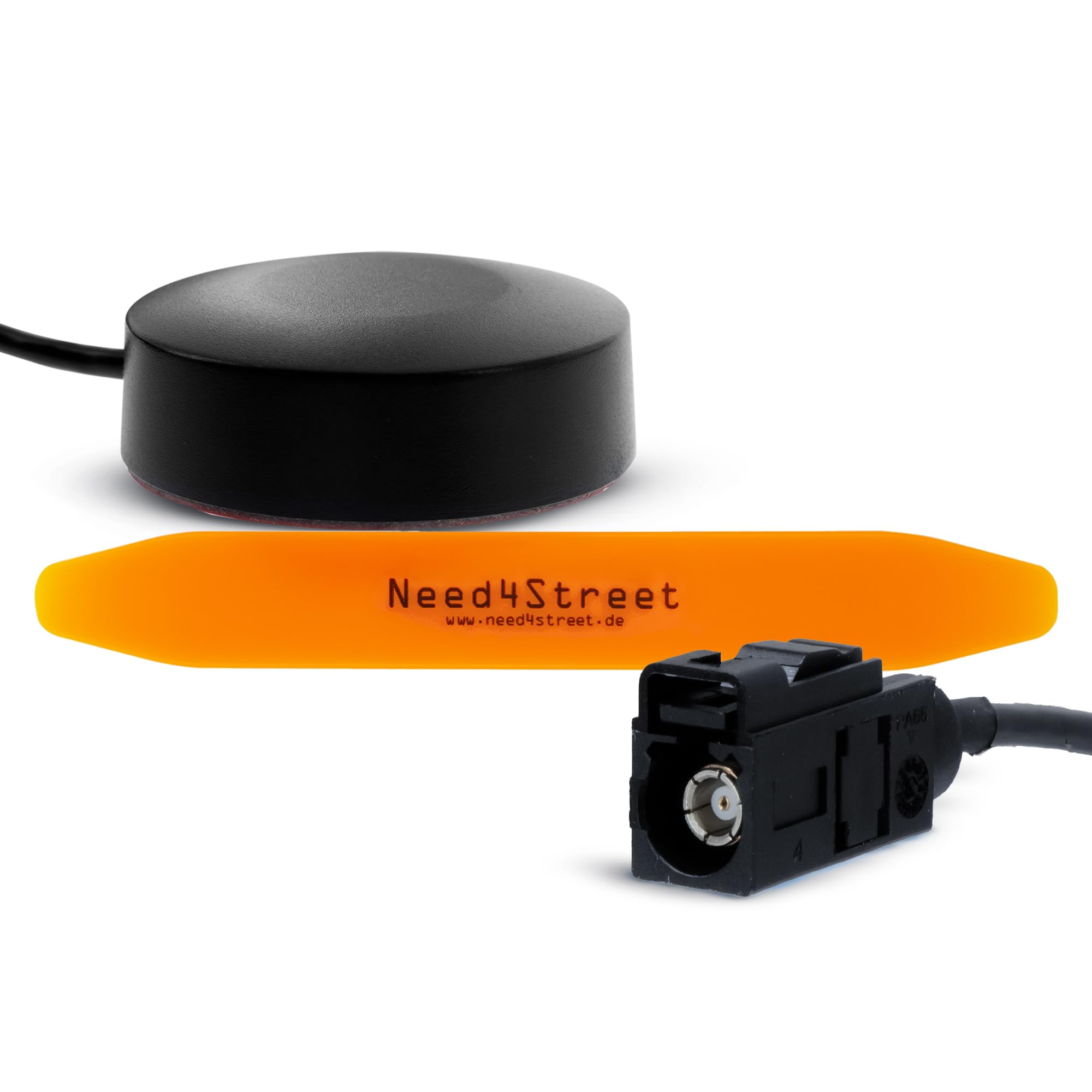 Antenna DAB+ per il montaggio a posteriori dell'autoradio, spina Fakra, lunghezza cavo 250 cm, antenna per auto con amplificatore per una migliore ricezione