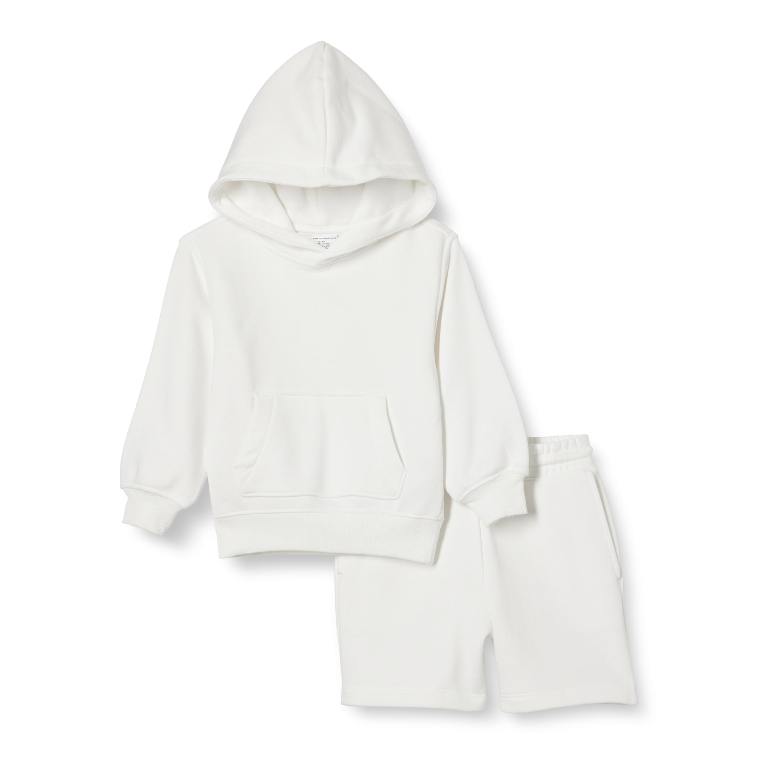 Amazon Essentials Niños Conjunto de sudadera con capucha y pantalones 5 años Blanco