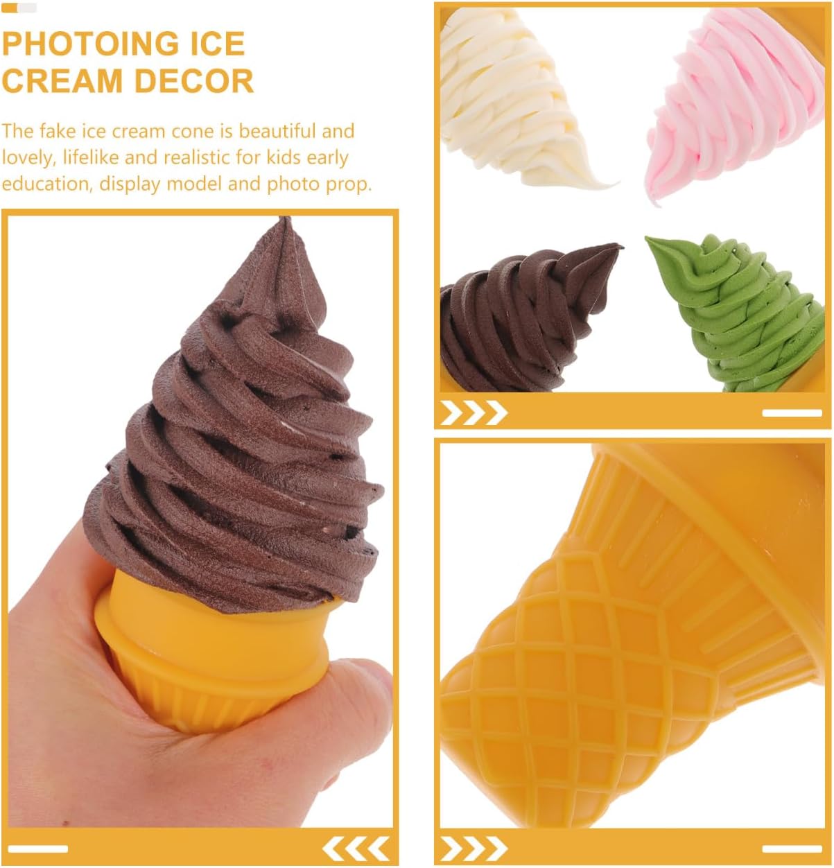 Angoily 4Pcs Simulated Ice Cream Dessert Showing Props Fake Food for Home Kitchen Cabinet Showcase Decoration Simulated Children Toys