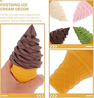 Vista 6 de Angoily 4 piezas de helado simulado postre mostrando accesorios de comida falsa para el hogar gabinete de cocina escaparate decoración simulado