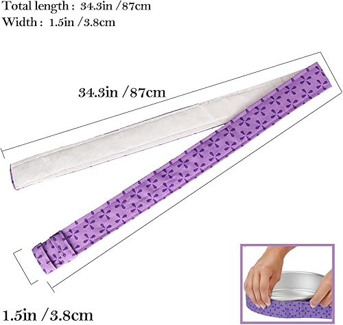 Miniatura 3 de Tiras de 2 piezas para hornear uniformes, tiras de humedecer para tartas, algodón grueso súper absorbente, tiras para tartas para hornear, tiras