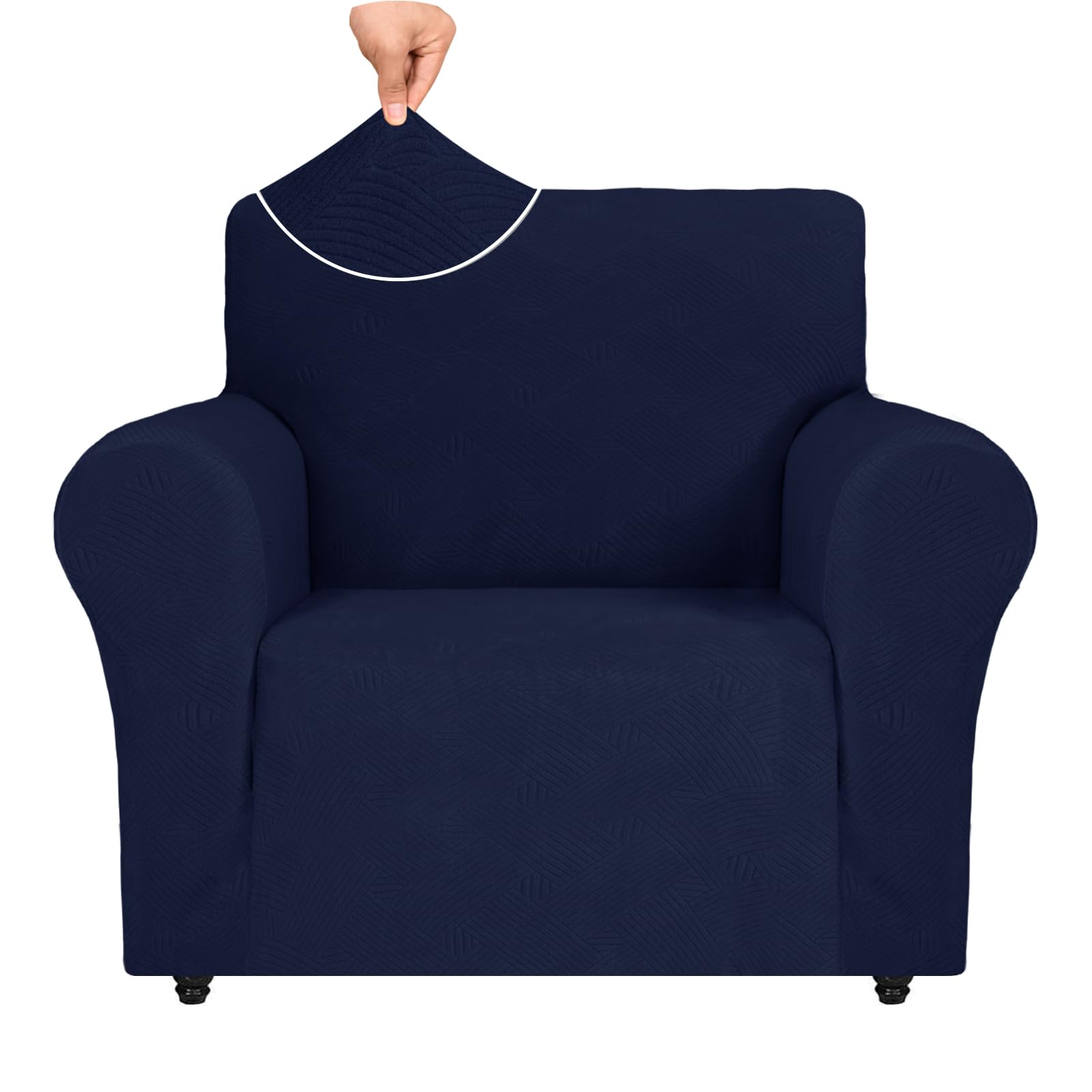 Ystyle Copripoltrona 1 Posto Con Braccioli, Copridivano Antigraffio Gatto, Copridivani Elasticizzato, Pesante Inverno Copri Divani, Fodera Divano Antimacchia Lavabile Antiscivolo, Blu