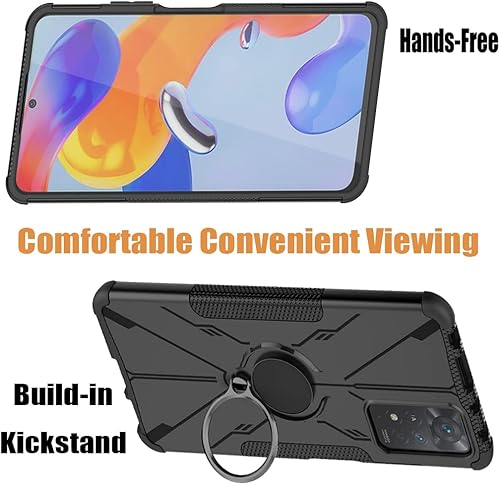 Miniatura 2 de Funda compatible con Redmi Note 11 Pro (4G5G)Redmi Note 11E Pro con protector de pantalla de vidrio templado, soporte magnético con soporte para