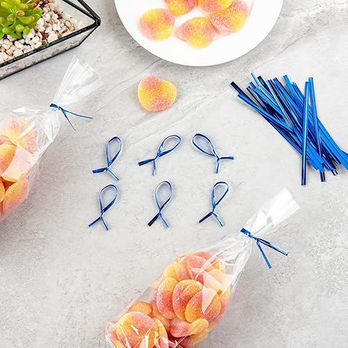Vista 22 de Restaurantware Bag Tek - Lazos giratorios de 4 pulgadas para bolsas de golosinas, 500 lazos duraderos para bolsas de café, alambre de metal flexible