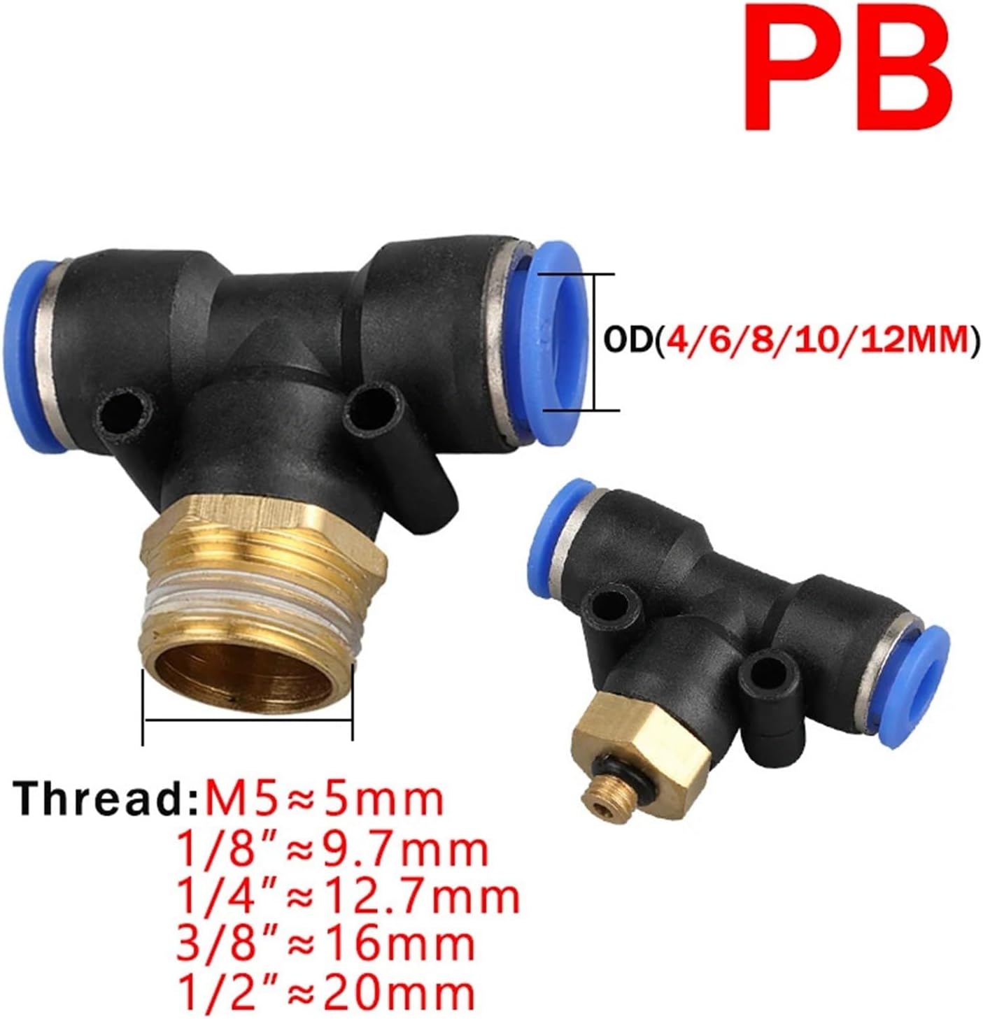 5pcs Pneumatic Air Connector Fittings PC/PCF/SL/PB/PL 6 8 10 12 Thread 1/8 1/4 Inch 3/4 Inch 1/2 Inch Hose Fittings Pipe Quick Connector(OD6mm-1I8,SL (5PCS))