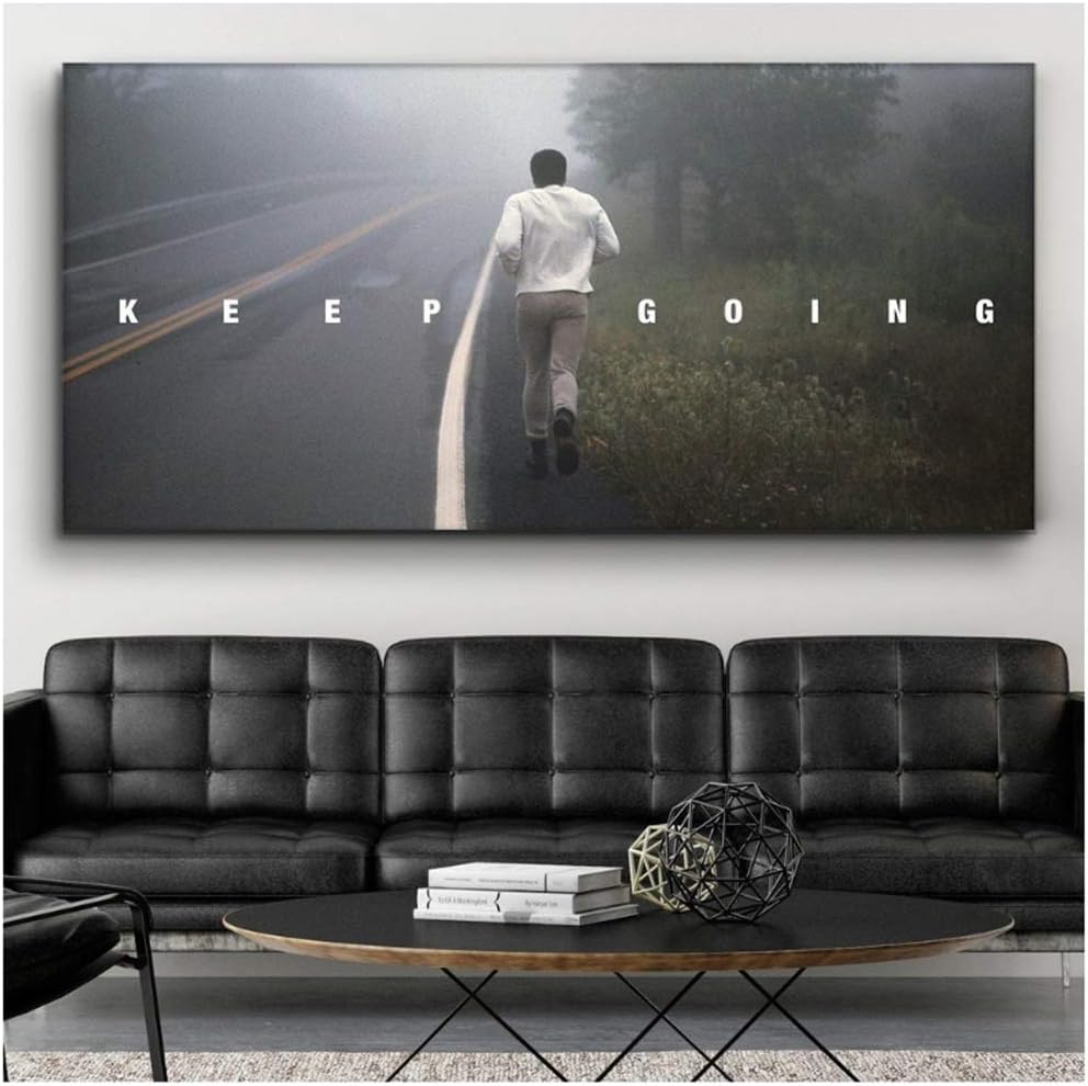 sjkkad Printed Painting Muhammad Ali Keep Going Canvas Wall Art 1 Piece Wall Art For Living Room -20X30 Inch No Frame