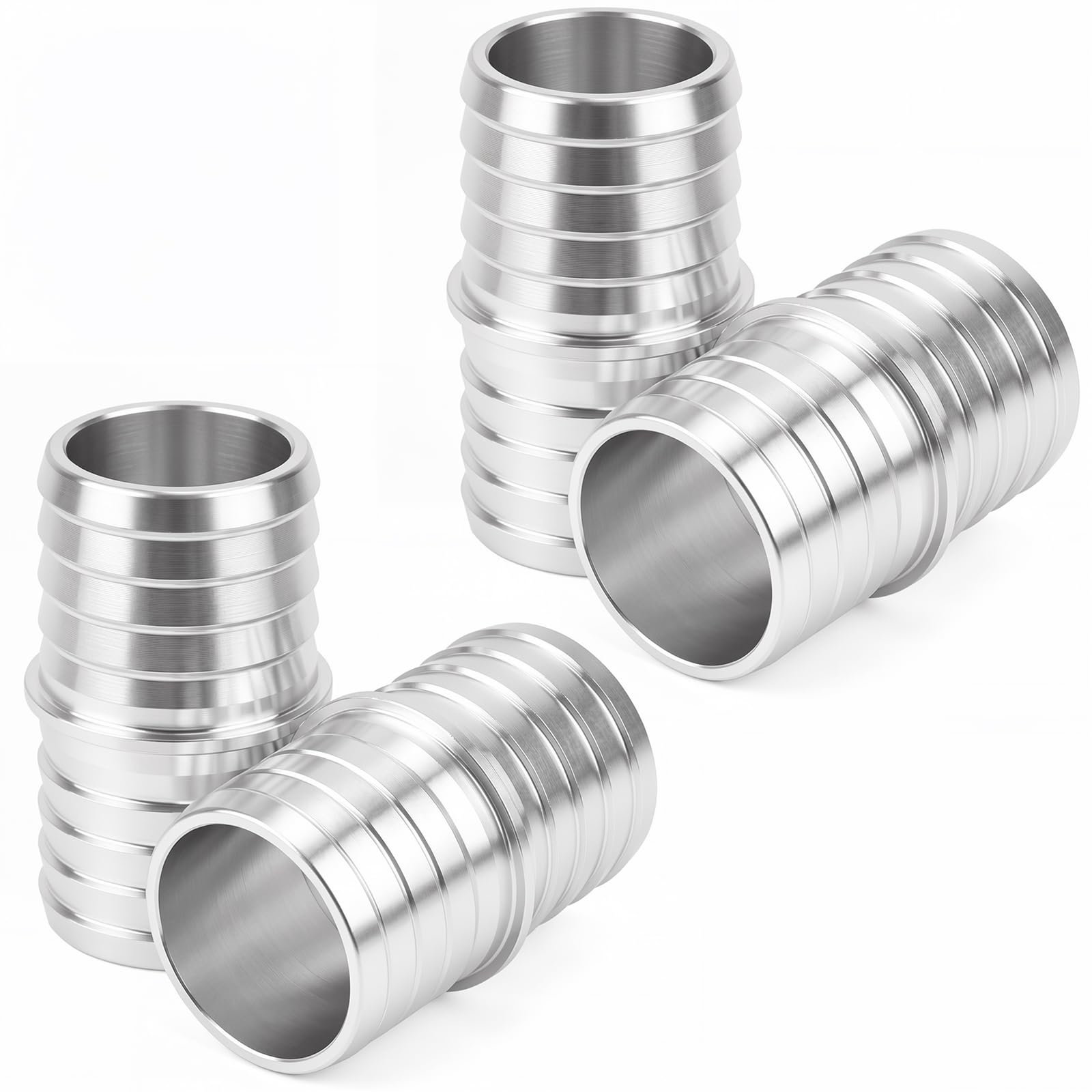 Hicarer 4 Pcs 1" to 1" Hose Barb Fittings Hose Barbed Coupler