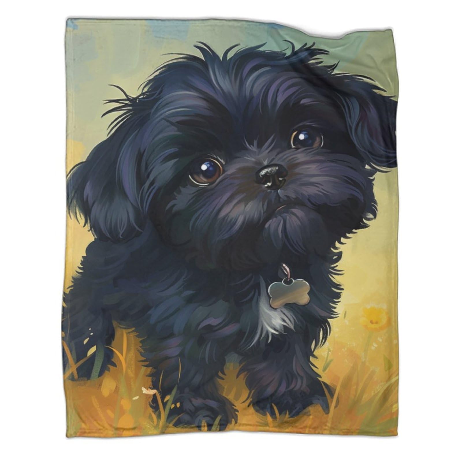 Couverture Yorkshire Terrier douce 200x230 pour lit et salon