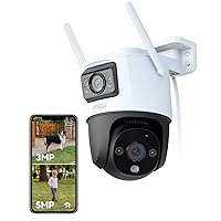 Imou 4K (3MP+5MP) Telecamera Wi-Fi Esterno Doppio Obbiettivo, 360°PTZ Videocamera)