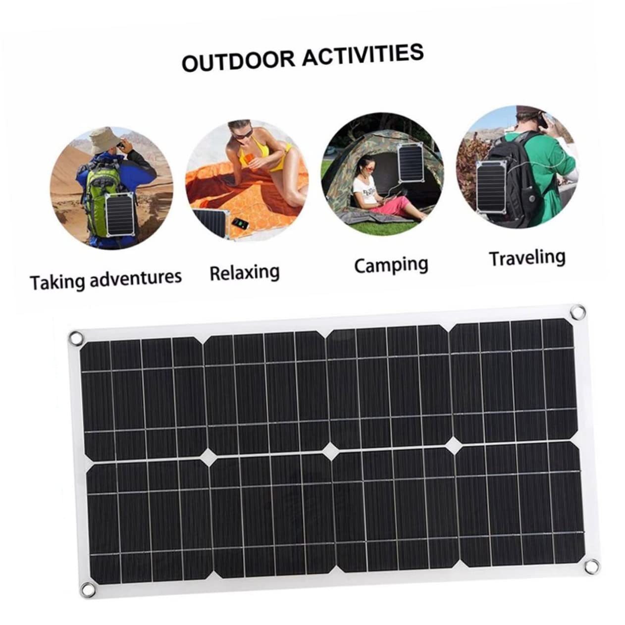 Kit Pannello Solare Pieghevole Portatile 25w 18v in Silicio Monocristallino, Leggero, per Campeggio e Emergenze Auto,