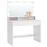 VASAGLE KAILYN Collezione - Tavolo da Trucco, Toeletta con Luce LED