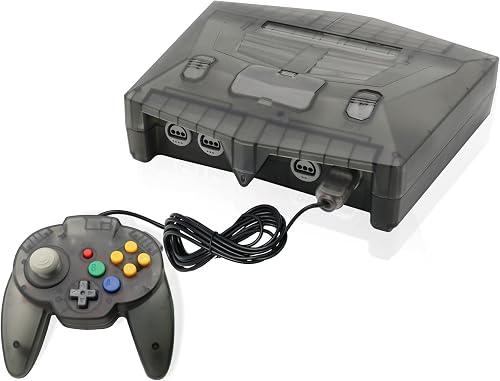N64 Console - Newly Design Looking for N64 with HD Output (Native RGB Signal), 100% Better Video Quality, Plug & Play - Compatible with All US/JP Cartridges, Including 1 Warrior 64 Controlle (Black)