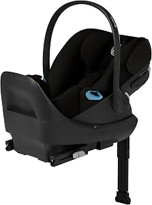 Cybex Cloud G Pro Infant Car Seat for Newborns 4–35 lbs, Ergonomic Recline for Comfort, SensorSafe, Anti-Rebound Base, Load Leg, Rigid LATCH, Side-Impact Protection, Travel System Ready, Moon Black