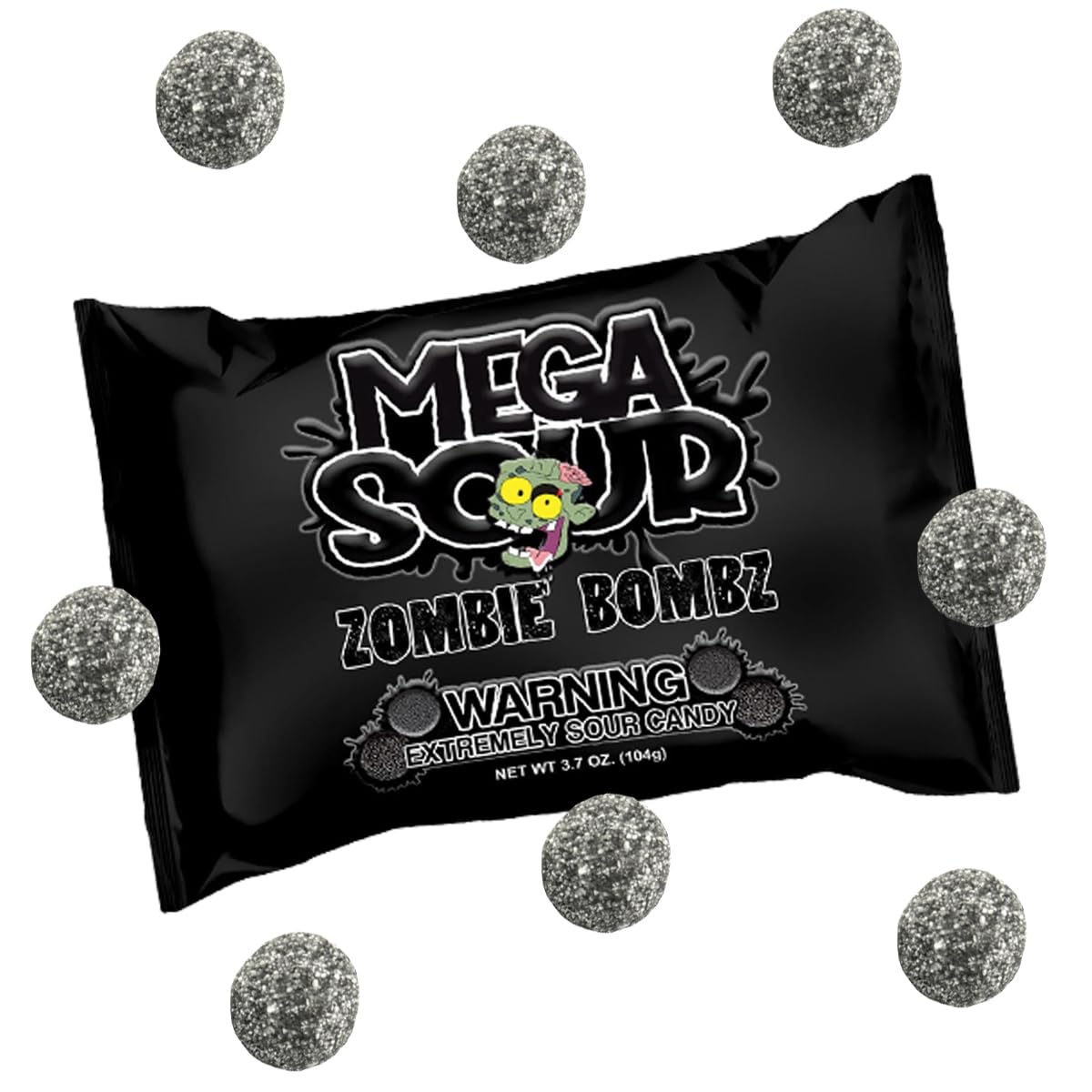 Barnetts Mega Sour Candy Zombie Bombz 104g / 3.7OZ – Handmade British Hard Sweets – Extreme Sour Candy Challenge – Retro Party Bag & Gift Hamper Treats