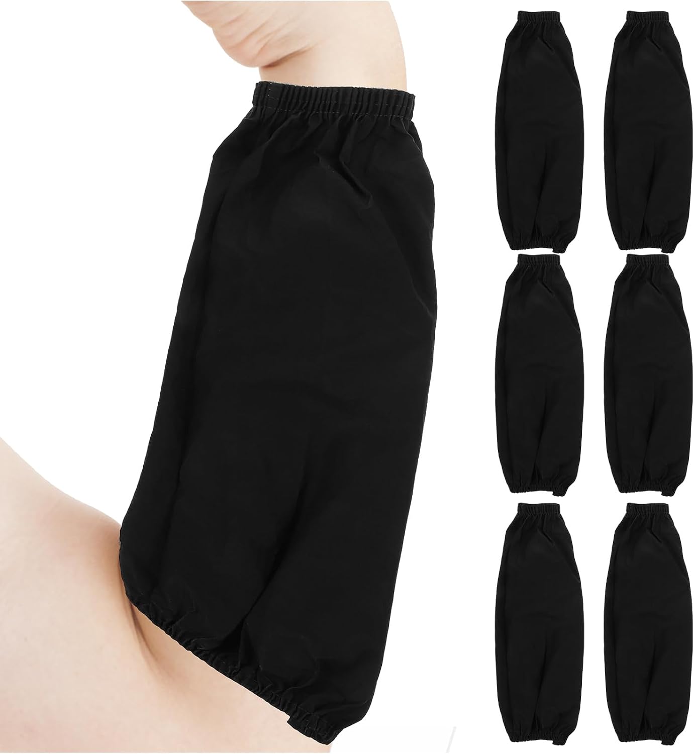 Waterproof Sleeve: 3 Pairs Kitchen Arm Cover Sleeves, Oil Painting Oversleeves Gardening Over Arms Cover Aprons for Men Black Accessories Pu Leather Clean Work
