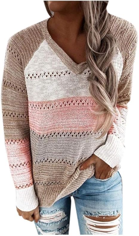 Maglione Donna A Maniche Lunghe Con Scollo A V - Leggero E Casual, Perfetto Per Autunno E Inverno - Foto 9