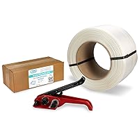 Vista 26 de IDL Packaging Kit de flejado de cable tejido portátil de 1/2 pulgada x 1500 pies, resistencia a la rotura de 650 libras - Solución completa