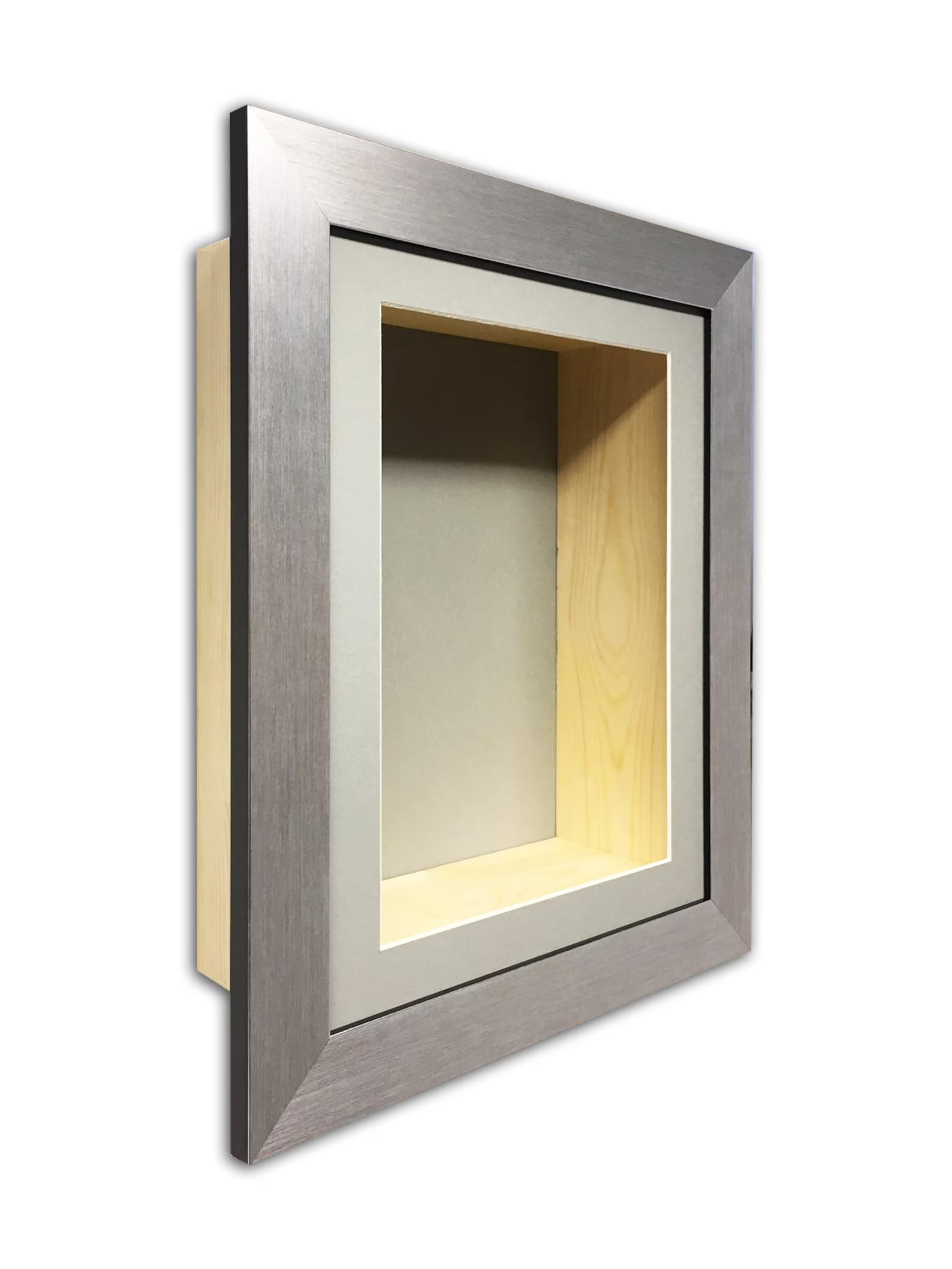 Deep Shadow Box Frame - 4 Inch Extra Deep 3D Display Case | Keepsake, Medal & Memorabilia Display | Grey Mount