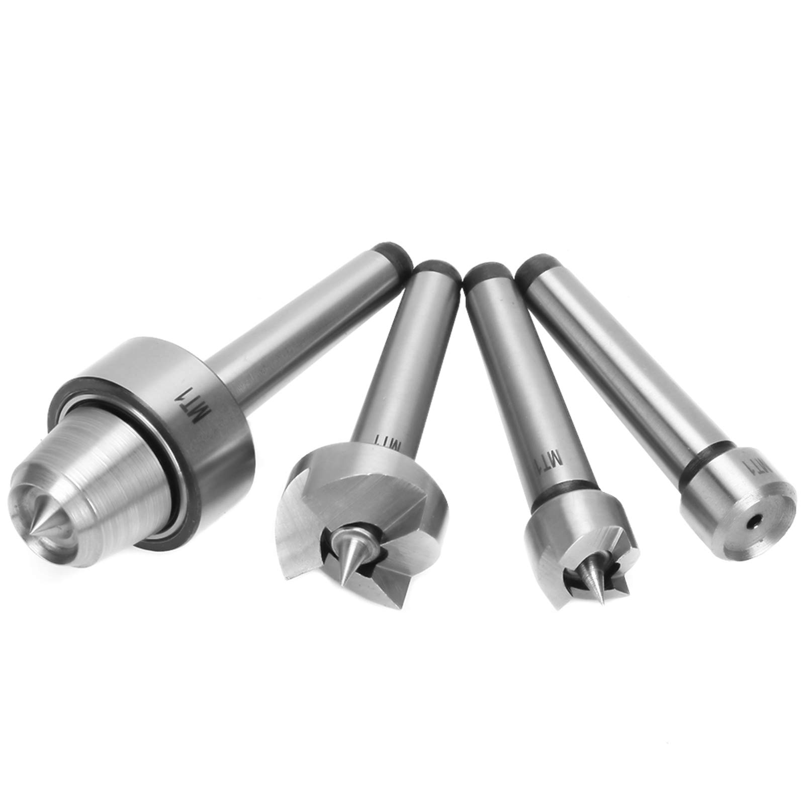 Tornio Girevole Drive Track Cup Arbor Tornio Liscio Centro Vivo Set di Centri di Tornitura da 4 Pezzi per Tornio per Legno per la Lavorazione dei Metalli con Scatola (MT1)