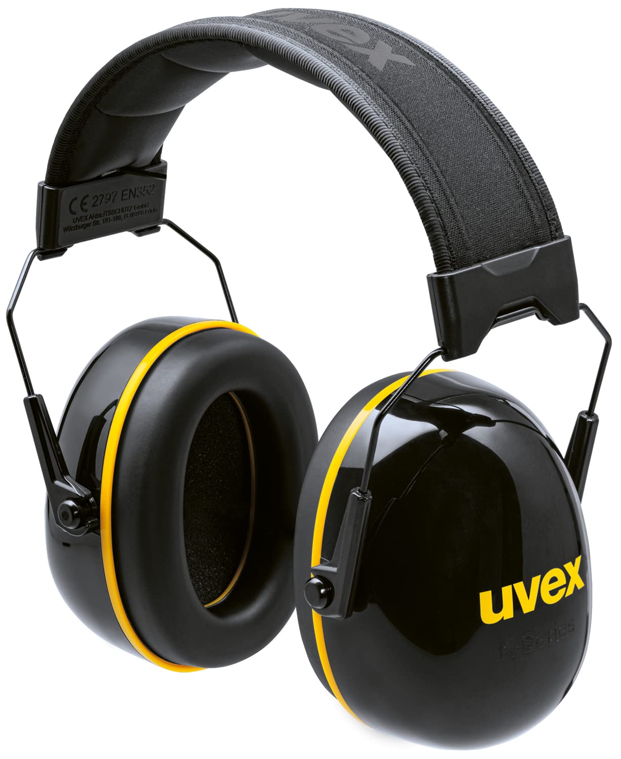 Uvex K20 protection auditive pliable anti bruit isolation 33 dB casque noir jaune