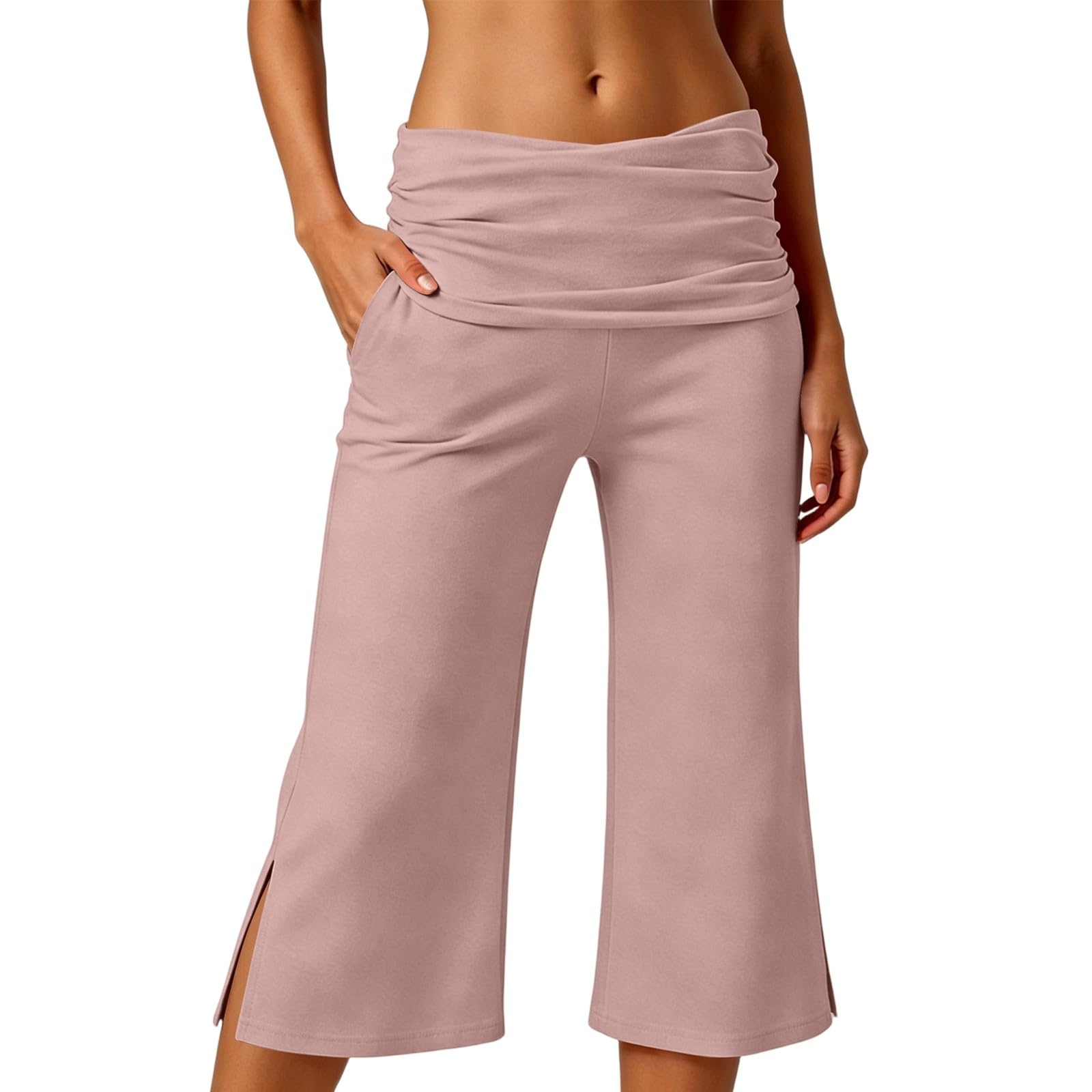 Pantalon, Décontracté Tendance, Coupe Ample, Couleur Unie, Taille Élastique, Confortable Au Quotidien, Anti-rides