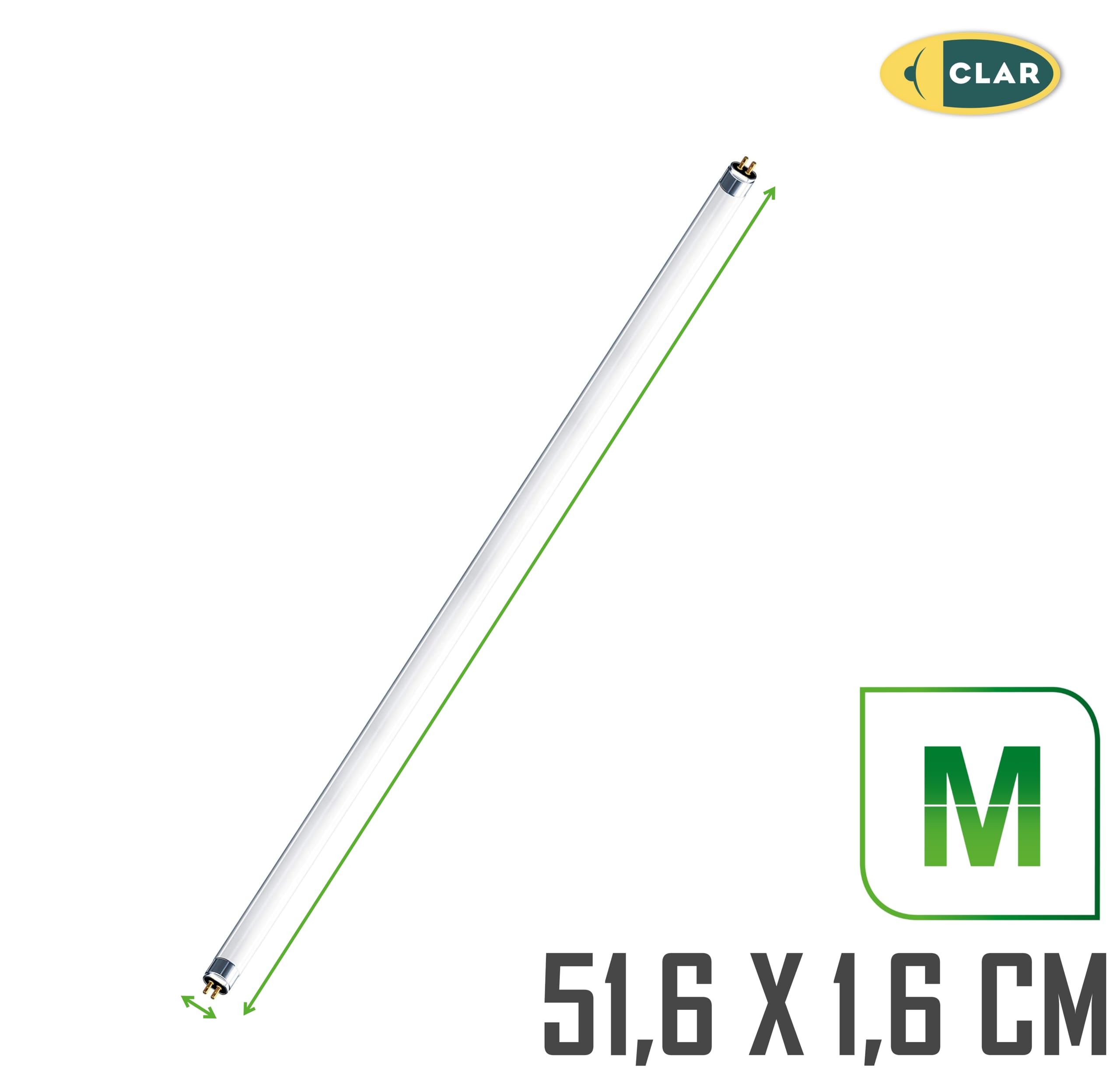 CLAR - Fluorescent Tube Light, T5 Fluorescent Tube, T5 Bulb, Fluorescent Light Tube, Cold White 51.6 x 1.6cm (13W Pack 10) - Image 3