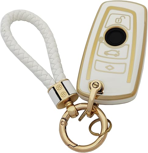 Vista 46 de Funda para llavero VW de TPU suave compatible con VW Volkswagen Jetta Passat Golf Beetle Rabbit GTI CC EOS Accesorios con llavero