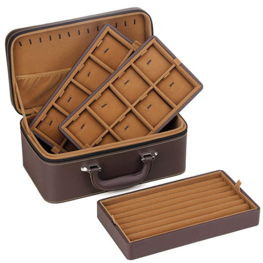 Grande boîte à bijoux et coffret de rangement avec tiroirs et crochets pour vos colliers