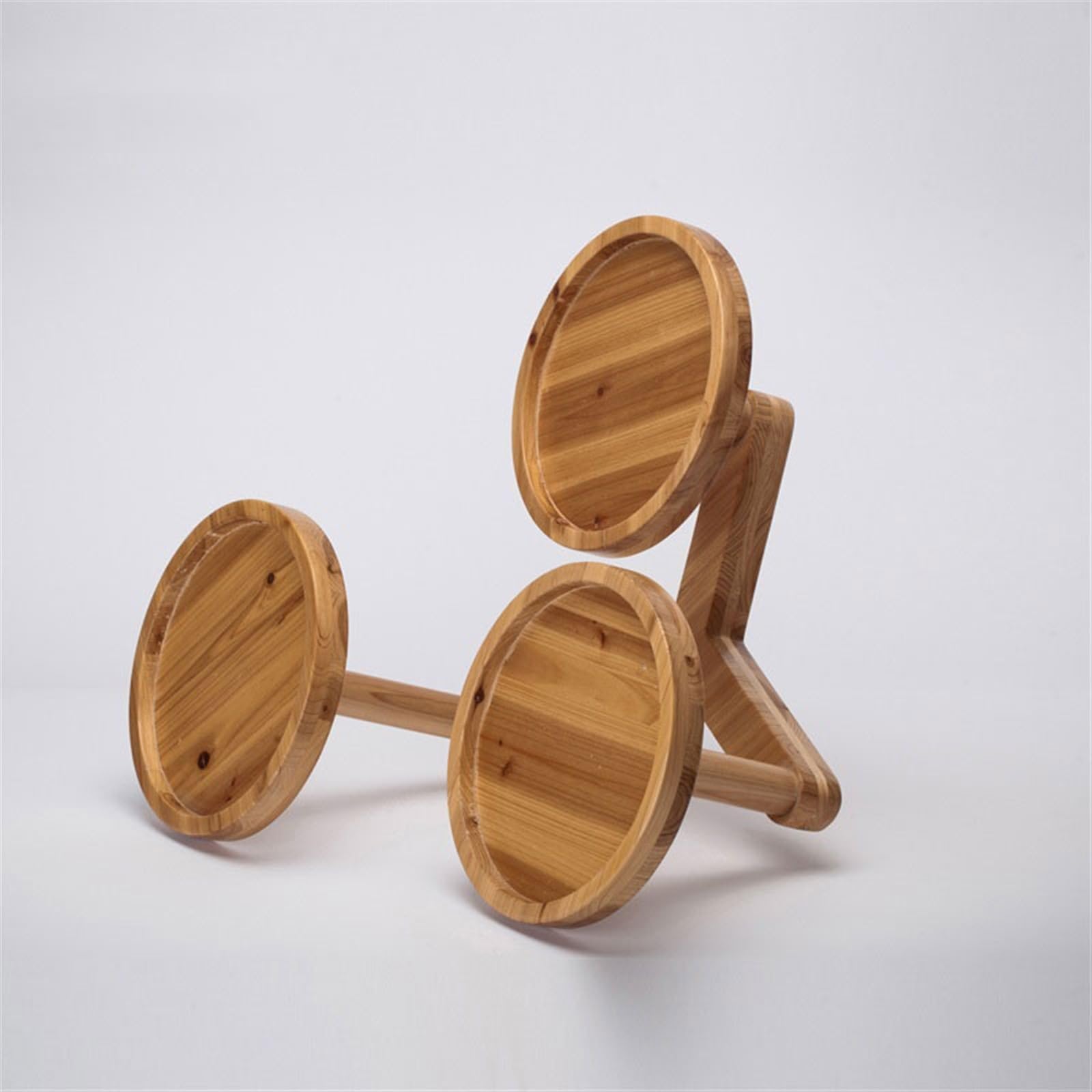 Portatorte Espositore for vassoio rotondo di fascia alta in legno a tre strati for torte da dessert for cupcake for snack frutta