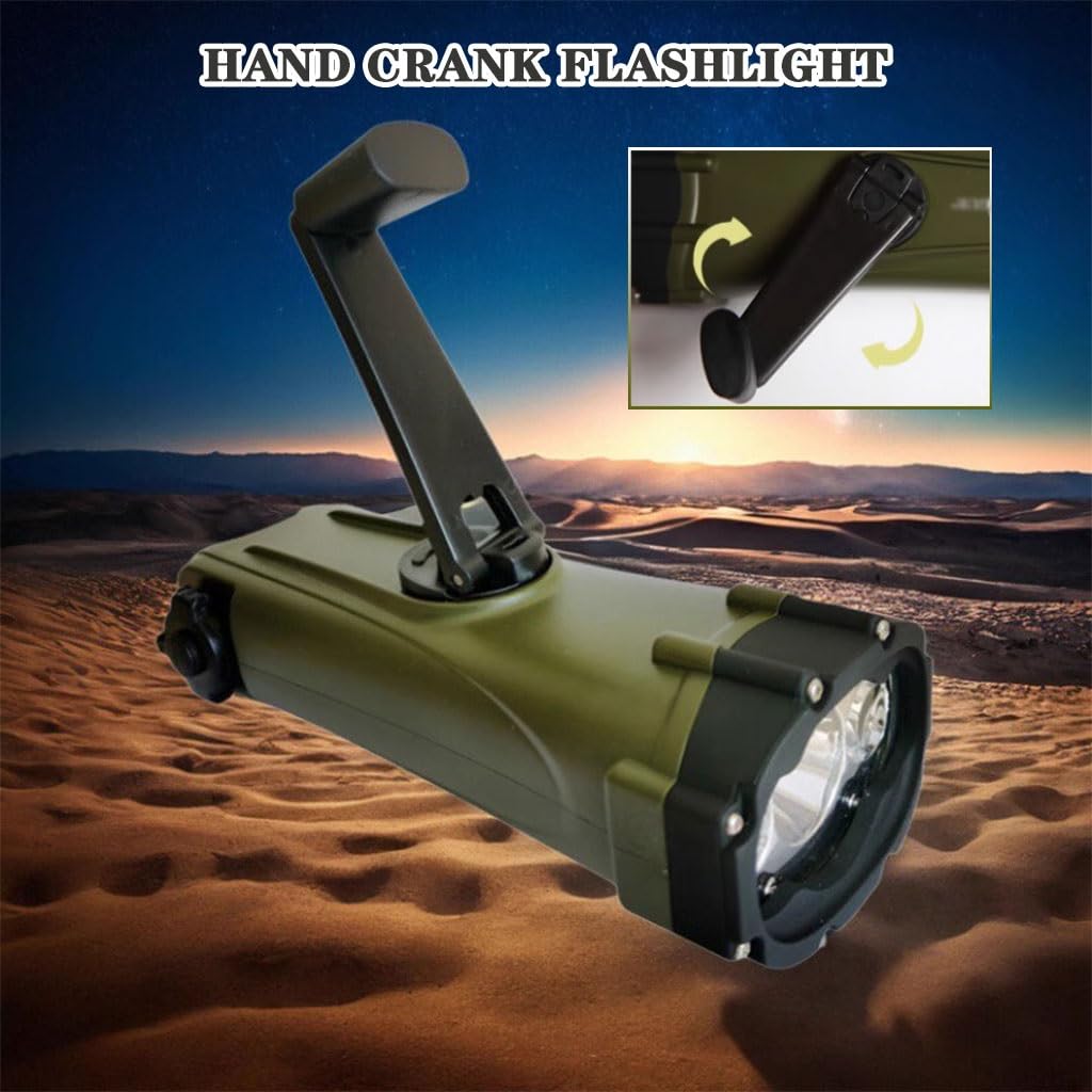 Torcia Elettrica A Manovella Impermeabile Per Immersioni, Torcia Elettrica Dynamo Per Illuminazione Tenda, Ricaricabile Tramite USB