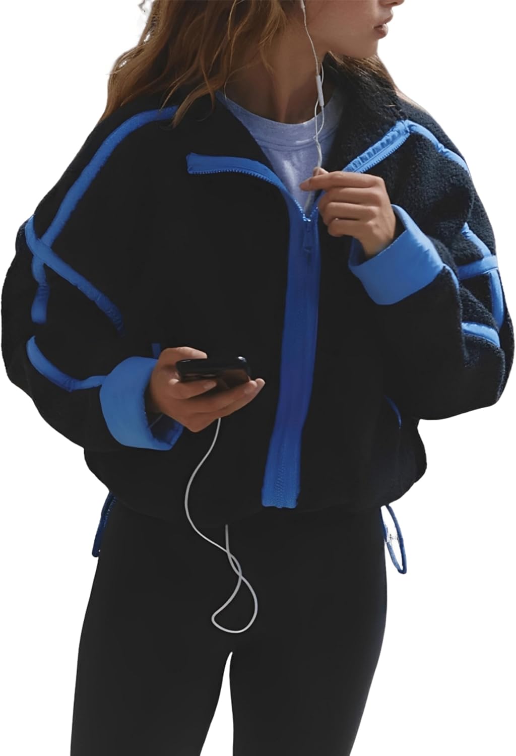 Aimiray Fleece Jackets Women Long Sleeve Zip Up Stand Collar Sherpa Jackets Warm Soft Trendy Teddy Outerwears with Pockets - Image 2