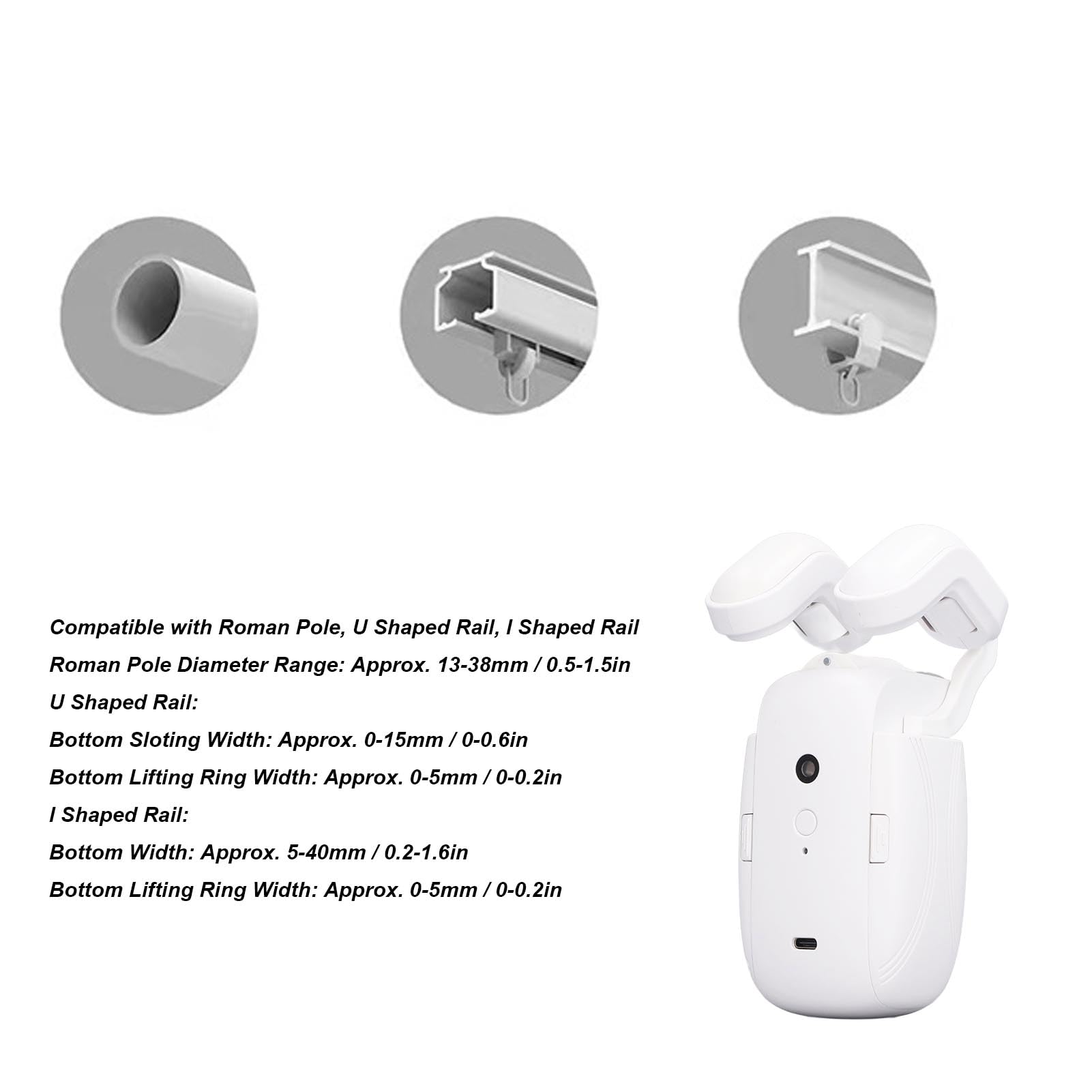 CHICIRIS Smart Curtain Opener, WiFi Remote Control, Automatic Motor for