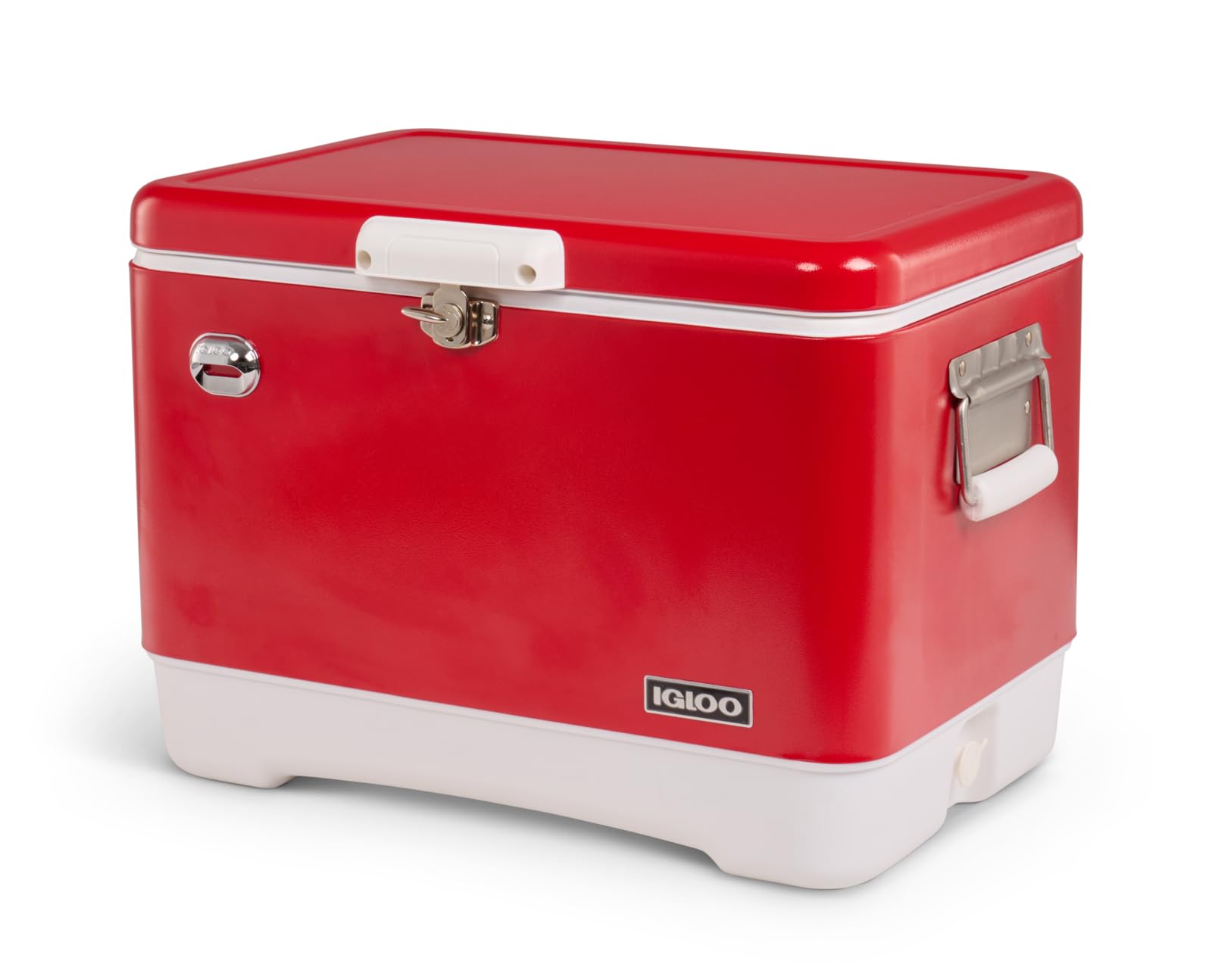 Igloo - Raffreddatore in acciaio inox con cintura, 54 Qt, con apribottiglie