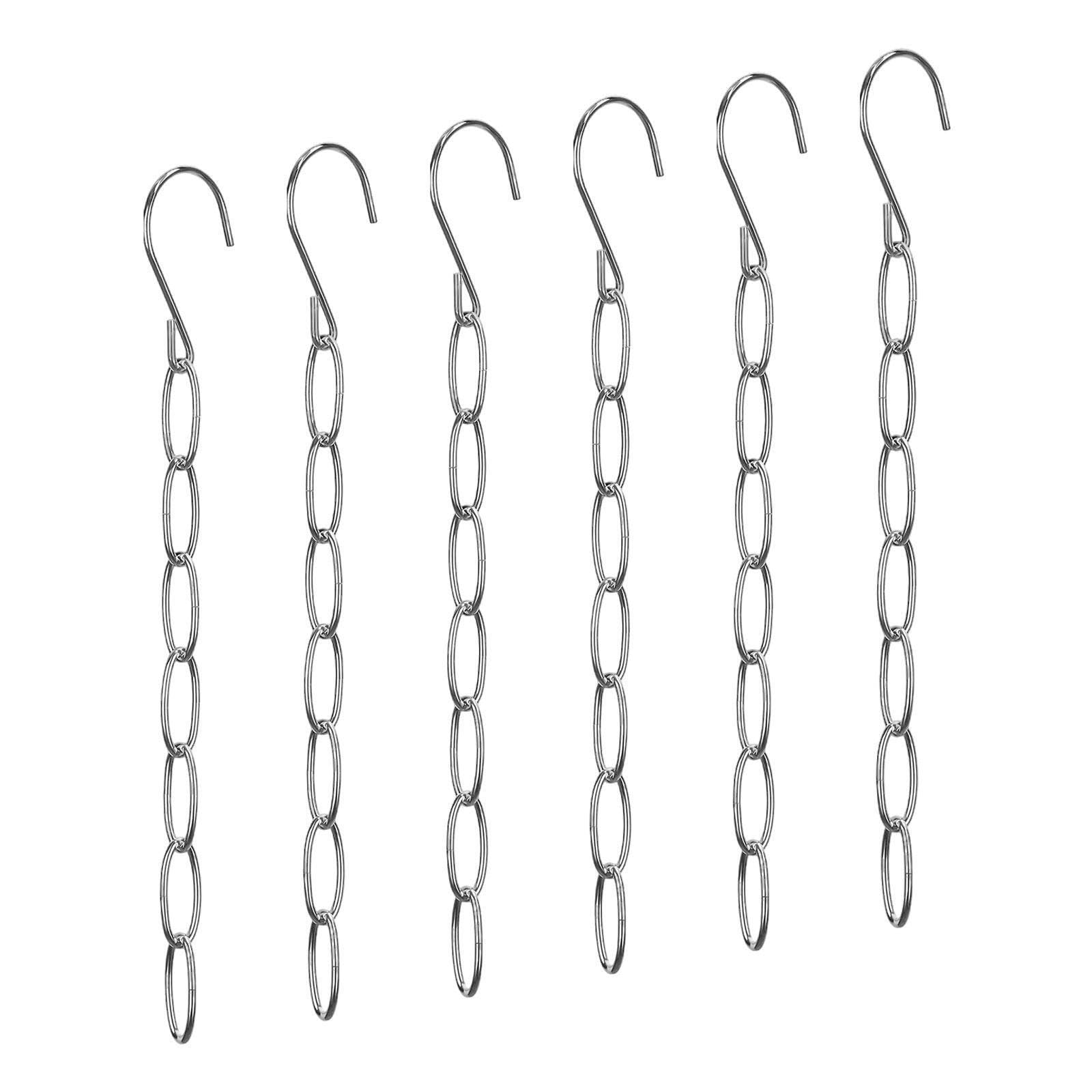 PIXZCSA Space Saving Hangers Foldable Metal Chain Clothes Hangers Closet Organizer With 7 Slots Practical Storage For Everyday Closet Storage With 7 Slots
