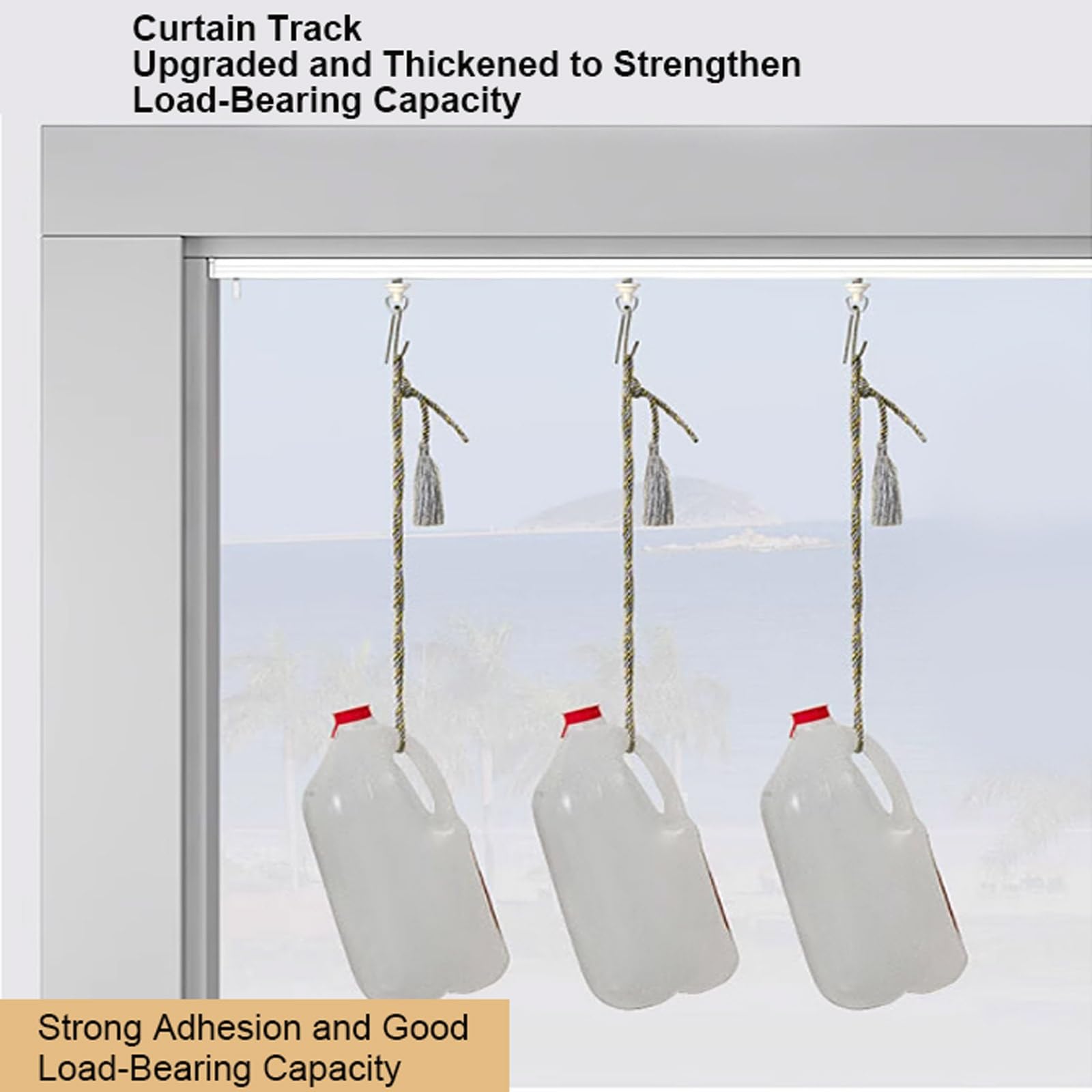 Tringle à rideau adhésive de 150 cm, sans perçage, en aluminium, pour salle de bain, installation facile et élégante, parfaite pour la décoration de la maison, solution de tringle à rideaux de 150 cm